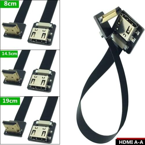 FPV aerial line elbow head FPV dedicated HDMI A-A standard HDM male to female downward bending male soft cable