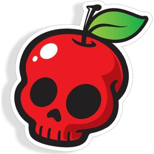 Red apple sticker skull laptop cup creative cooler car window bumper decal