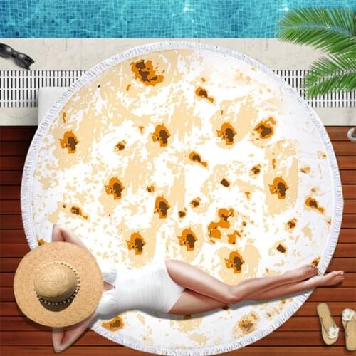 Tortilla Round Beach Microfiber Bath Towel Printing Blanket Rug Burrito Carpet for Office Home Camping Picnic Outdoor