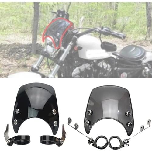 Motorcycle Windscreen Windshield Aluminum 39mm-41mm fits For Harley Sportster XL 883 1200 Models 2004 2005 2006 2007 2008-2019