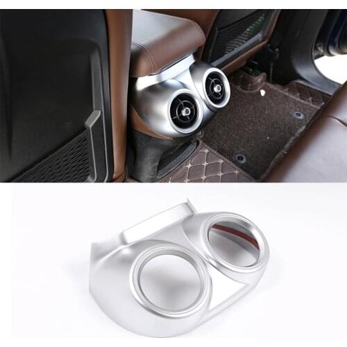 Chrome ABS Plastic Stickers Rear Air Conditioning Vent Outlet Cover Trim for Alfa Romeo Stelvio(949)2017-2019 Models Accessories