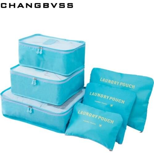 NEW 6 Pcs/lot Waterproof Travel Storage Bag Set,Travel Bag Organizer,Packing Cube,Clothes Underwear Bra Storage Bags For Travel