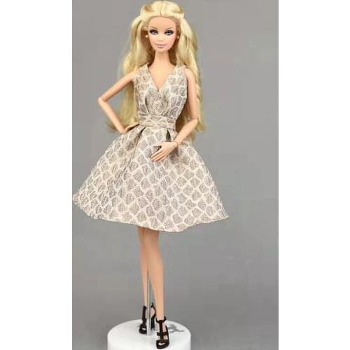 Charming Sleeveless 1/6 BJD Doll Clothes for Barbie Dress Outfits V Neck Princess Party Gown Vestidos 30cm Dolls Accessories Toy