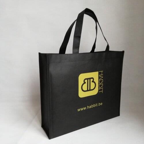 Wholesale 500pcs/lot cutom gold logo reusable fabric non woven shopping bags grocery tote bag