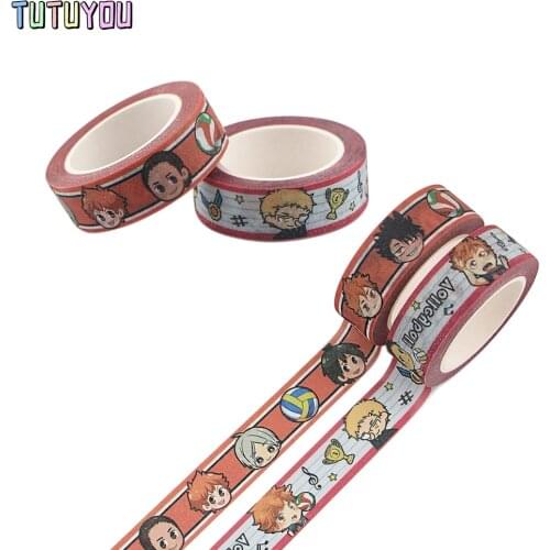 PC2197 1pcs Anime Volleyball Boy Cartoon Creative Matte Surface Tape Paper Student Supply Stationery Notebook Decoration Gifts