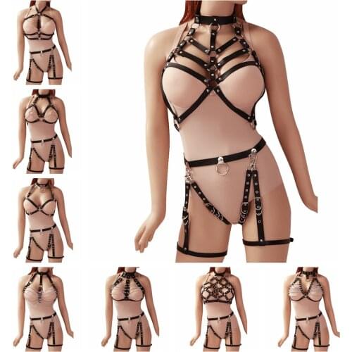 Bdsm Harajuku Garter Body Strap Belt Stockings Leather Sex Costumes Bondage Suspender Punk Harness Fashion Stylish Accessories