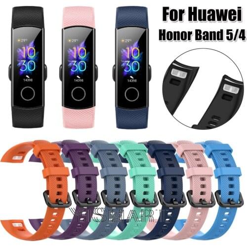 Silicone Strap for Honor Band 5 4 Smart Bracelet Sport Replacement Watch Band Wristbands