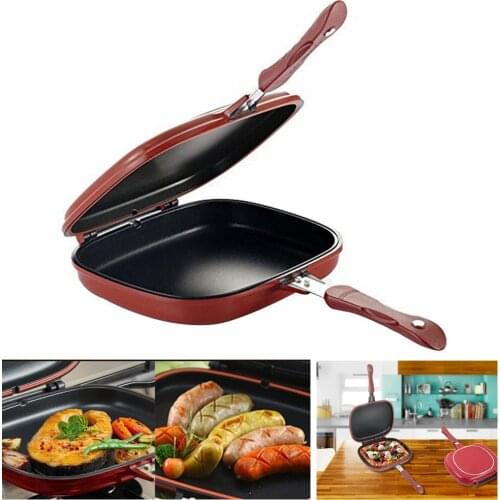 Frying Pan-Non Stick Cast Double Side Foldable Flipping Griddle Steak Cookware Pancake Frittata Pan Cooking tools For Kitchen