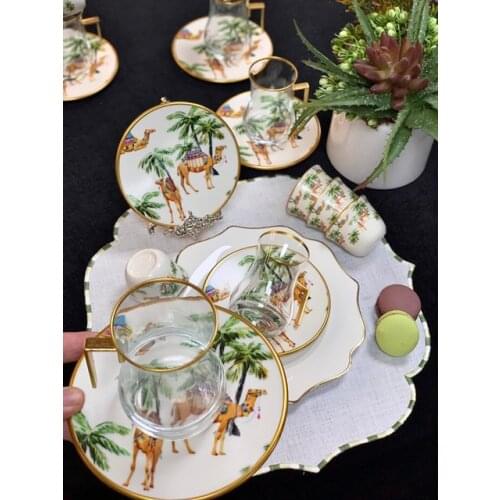 Adel Cake Plate 6 Pieces 21 Cm Camel