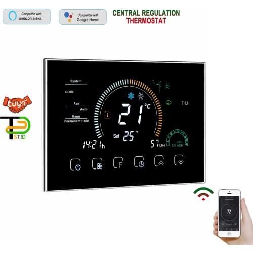 Central Air Conditioner Heat Pump WIFI Thermostat 24V for Weather Humidity Sensor HRV System & Parts