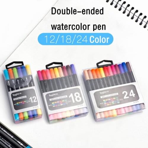 Fineliner Pen Fine Brush Tip Colouring Markers Watercolor Coloured Pens For Lettering Felt Art Supplies Manga Writeing Drawing