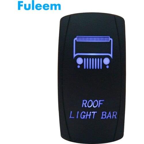 Fuleem Universal 12V 20A ON-OFF ROOF LIGHT BAR Rocker Toggle Switch Laser Blue LED 5 PINS for Jeep Car Boat ATV
