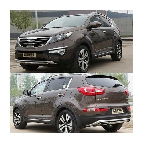 For KIA Sportage R 2010-2017 High-quality ABS Chrome 2pcs /set Car styling Plastic Front+Rear Bumper Guard Protector Car styling