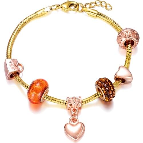 High Quality Lobster Clasp Charm Bracelet For Women Romantic Valentines day Brand Bracelet Jewelry Gifts Dropshipping