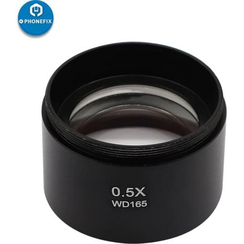 WD165 0.5X 0.7X 1.0X 2.0X Auxiliary Objective Lens Microscope Barlow Lens For Trinocular Stereo Zoom Microscope Camera Lens