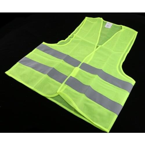 High Visibility Fabric Green Safety Vest Hi Vis Reflective Jacket