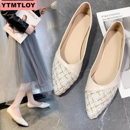 Size 35-40 womens flat shoes 2019 shallow mouth solid color flat shoes set of feet flat shoes comfortable womens shoes