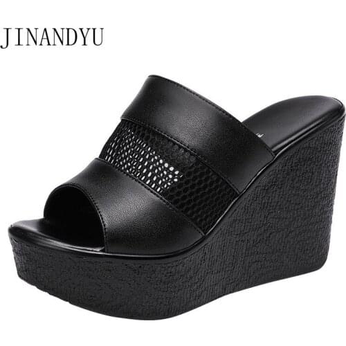 Plus Size 43 Summer Wedges Slippers Women High Heels Platform Shoes Women Beach Slippers Fashion Comfort Slides Women Mules