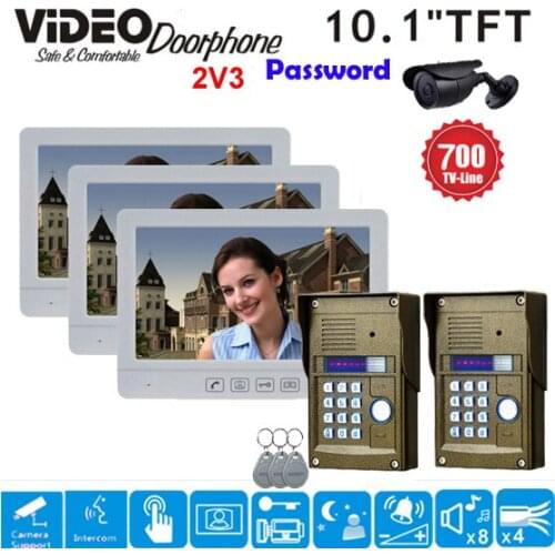 ZHUDELE Multi-thin 10.1 Inch Display Screen Home Intercom System Video Door Phone RFID Camera Night Vision Popular Doorbell