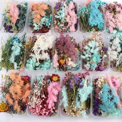 1box Dried Flowers Candle Aromatherapy Pendant Diy Accessories Diy Gift Wedding Decoration Craft