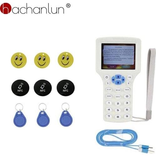 10 Frequency RFID Copier ID IC Reader Writer 13.56mhz English Duplicator Encrypted Programmer Usb Uid Copy Card Label