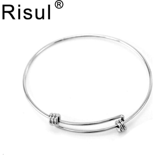20pcs 6.5CM diameter women jewelry Expandable Wire Bangles Adjustable Stainless Steel high qulity Wrist Bangle Bracelet