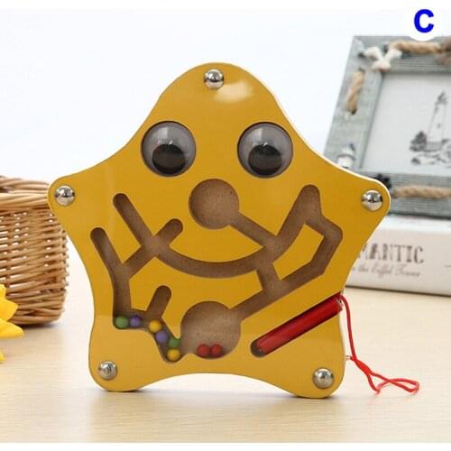 2020 New Wooden Magnetic Maze Puzzle Labyrinth Brain Teaser Toy Game Kids Early Learning