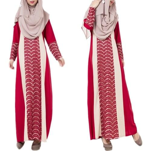 2021 Abaya Islamic Clothing Muslim Hijab Dress Women Patchwork Big Swing Long Dresses Sleeve Maxi Caftan Robes Kaftan Clothes