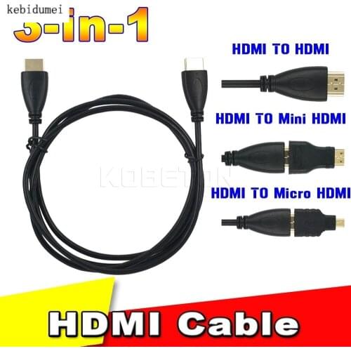 30pcs/set HDMI-compatible to Mini /Micro HDMI-compatible Adapter Male to Female Converter for PS3 HDTV Gold-Plated Connector HD