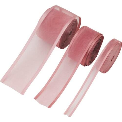 5 meters/roll) Pink Meat Broadside Organza Ribbon Wholesale Gift Wrapping Decoration Manual DIY Ribbons