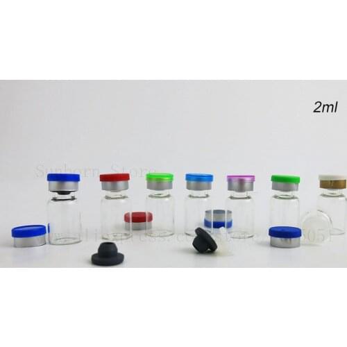 Mini Clear Injection Vial Flip Off Cap 2ml 2cc Transparent Glass Liquid Medicine Empty Bottle Containers 50pcs