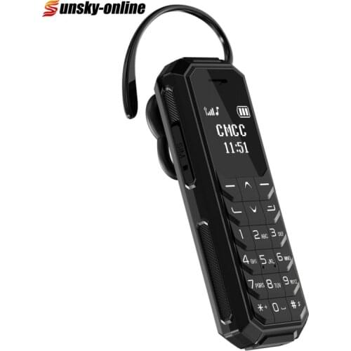 AEKU KK2 Mini Mobile Phone Hands Free Bluetooth Dialer Headphone 0.66 inchMTK6261DA 18 Keys Anti-lost cellphone