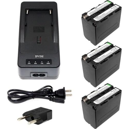 3pcs NP-F970 F970 NP-F960 Rechargeable Battery+1Quick Rapid Charger for SONY MVC-FD90 FD91 FD92 HVR-HD1000 F975 F970 F960