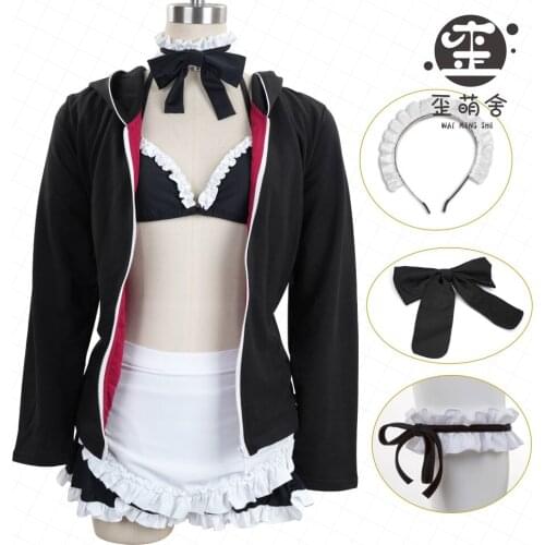 Anime FGO Arutoria Pendoragon Cosplay Costume Fate/stay Night Swimsuit Women Lolita Maid Swimwear Halloween Costumes for Women