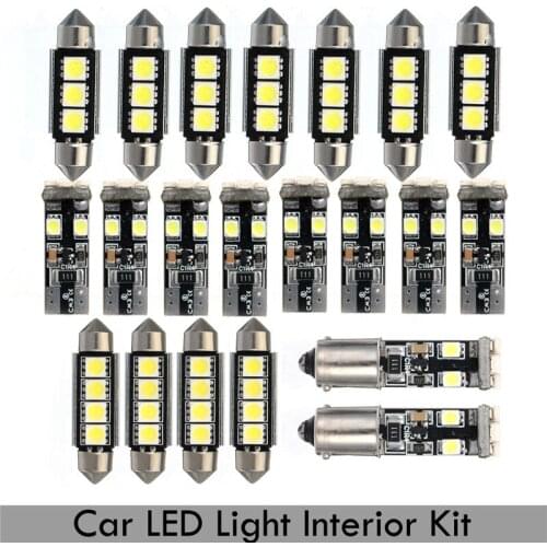 21Pcs Car LED Bulbs Canbus Interior Mirror Lighting Dome Map Lamp Kit License Plate Light Bulbs For BMW E46 Sedan M3 1999-2005