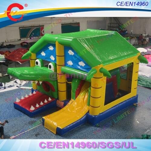 Free air ship to door,5x4x3mH crocodile Bouncy jumping castles,commercial bounce house inflatable crocodile bouncer slide combos