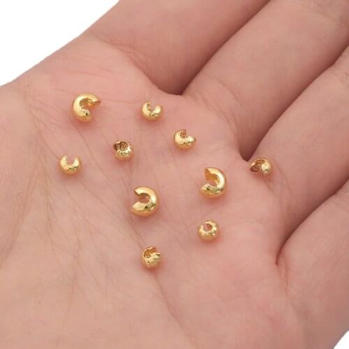 50/10pcs Positioning Bead Copper Bead Spacer Positioning Pipe Clamp Bead fit Bracelet Necklace Handmade DIY Jewelry Accessories