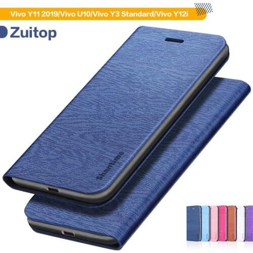 Leather Phone Case For Vivo Y11 2019 Flip Case For Vivo U10 Vivo Y3 Standard Vivo Y12i Wallet Case Silicone Back Cover