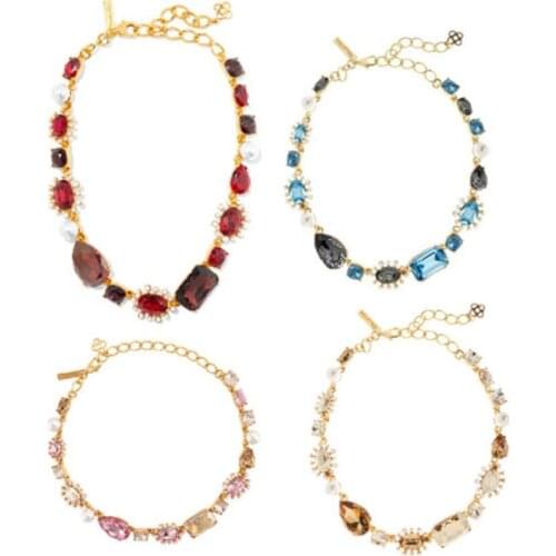 CSxjd 2019 New Luxury Crystal pearl mix and match necklace and asymmetric without pierced ears ear clip Womens Jewelry