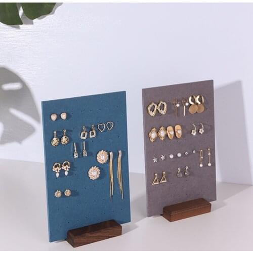 Colorful wooden earring holder stand for jewellery holders jewelry organizer jewelery display earing easel case rack customized