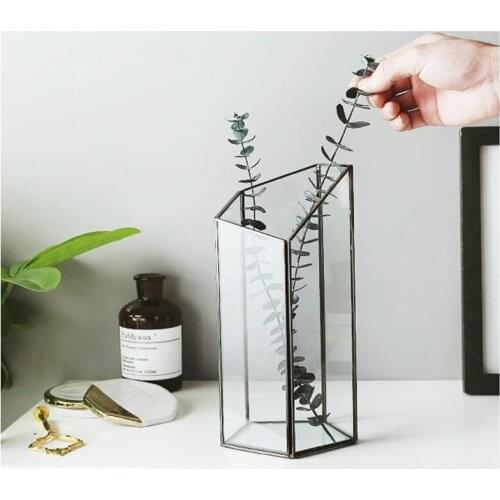 European Minimalist Geometric Glass Vase Decoration Glass Dried Flower Vase Home Decoration