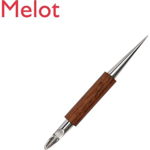 European-Style Simple Solid Wood Handle Coffee Carving Needle Household Fancy Latte Art Maker Stainless Steel Carving Scoparium