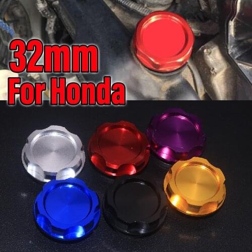 JEAZEA Aluminum Alloy Power Engine Cap Fuel Filler Tank Cover Intake Modified Cover fit for Honda Civic Acura With Screw-on Type