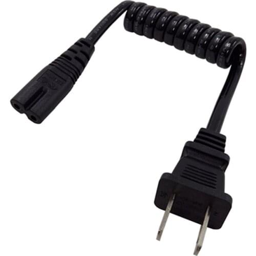 JP US NEMA 1-15P 2PIN Plug To IEC320 C7 IEC 320 FEMALE AC Short Portable Cord PU Spring Strech Retractable Power cable 10-30cm