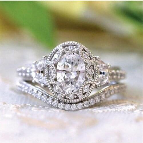 Vintage Lovers Promise ring sets 925 Sterling silver AAA cz Party Wedding Band Rings for women Engagement Finger Jewelry Gift