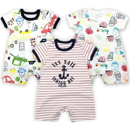 3Pcs/Lot Baby Clothing Newborn Jumpsuits Baby Boy Girl Romper Clothes Short Sleeve Infant Product