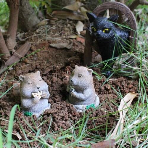 Creative Resin Gophers Cat Garden Decoration Home Outdoor Accessories Simulated Animal Ornaments Fairy Garden Miniatures
