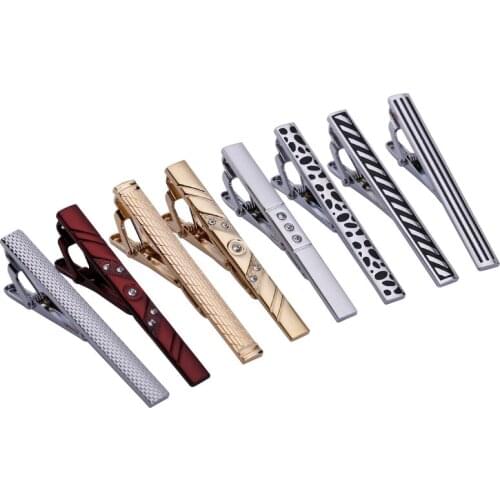 8pcs Mix Color Mens Classic Necktie Tie Clips Bar Set for Regular Ties 2.3 Inch-LDJ00374