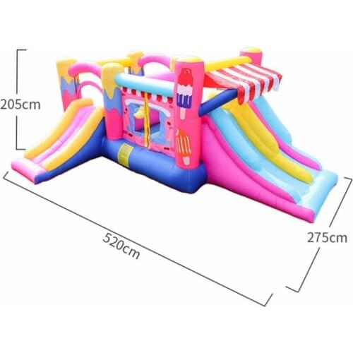 3-6 Kids Play Oudoor Indoor Inflatable Popside Ice Cream Bounce House Birthday Castles Slide with Air Blower