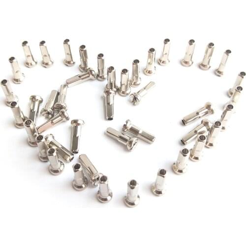 Primwon PB14 Spoke Silver Nipple 14G 2.0 14mm High Strength Round Head Brass Nipples Strong for Road Mountain Bike Wheels